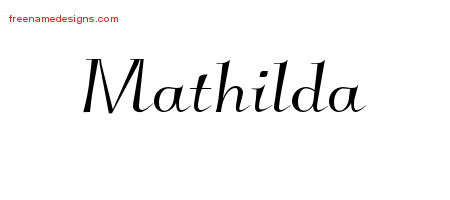 Elegant Name Tattoo Designs Mathilda Free Graphic