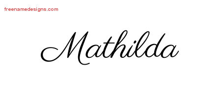 Classic Name Tattoo Designs Mathilda Graphic Download