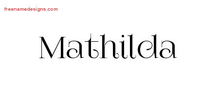 Vintage Name Tattoo Designs Mathilda Free Download