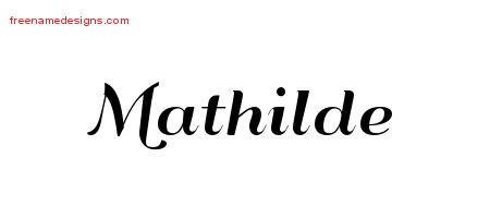 Art Deco Name Tattoo Designs Mathilde Printable
