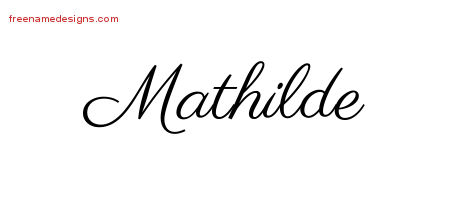 Classic Name Tattoo Designs Mathilde Graphic Download