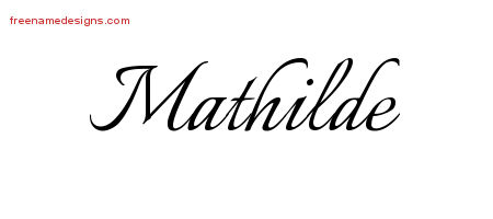 Calligraphic Name Tattoo Designs Mathilde Download Free
