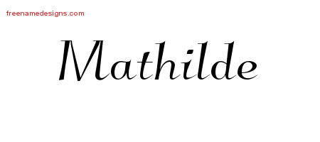 Elegant Name Tattoo Designs Mathilde Free Graphic