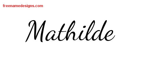 Lively Script Name Tattoo Designs Mathilde Free Printout