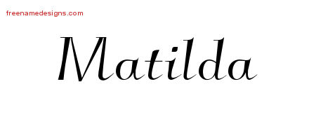 Elegant Name Tattoo Designs Matilda Free Graphic