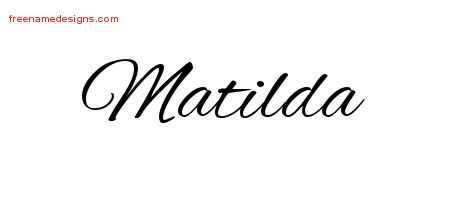 Cursive Name Tattoo Designs Matilda Download Free