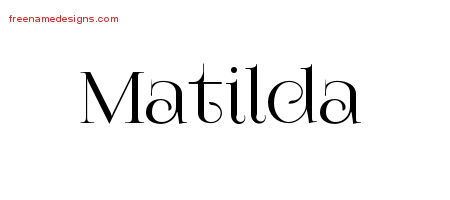 Vintage Name Tattoo Designs Matilda Free Download