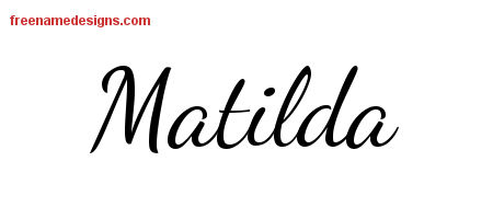Lively Script Name Tattoo Designs Matilda Free Printout
