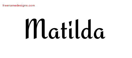 Calligraphic Stylish Name Tattoo Designs Matilda Download Free
