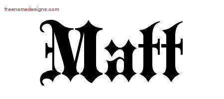 Old English Name Tattoo Designs Matt Free Lettering