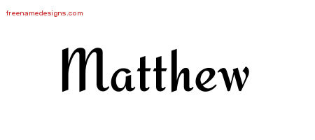 Calligraphic Stylish Name Tattoo Designs Matthew Free Graphic