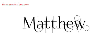 Decorated Name Tattoo Designs Matthew Free Lettering