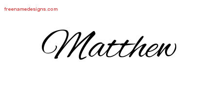 Cursive Name Tattoo Designs Matthew Free Graphic