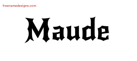 Gothic Name Tattoo Designs Maude Free Graphic