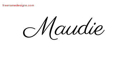 Classic Name Tattoo Designs Maudie Graphic Download