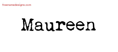 Vintage Writer Name Tattoo Designs Maureen Free Lettering