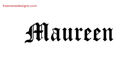 Blackletter Name Tattoo Designs Maureen Graphic Download