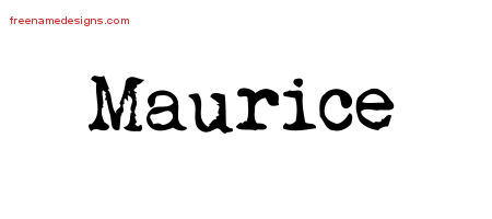 Vintage Writer Name Tattoo Designs Maurice Free Lettering