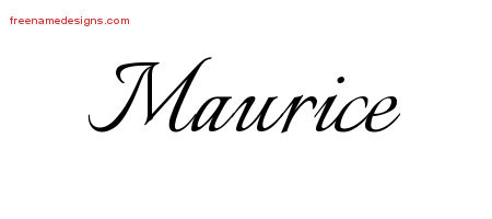 Calligraphic Name Tattoo Designs Maurice Free Graphic