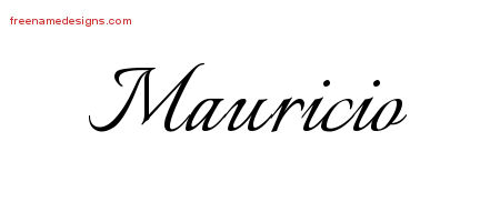 Calligraphic Name Tattoo Designs Mauricio Free Graphic