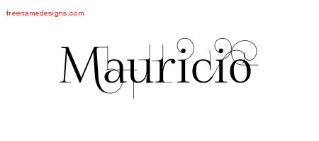Decorated Name Tattoo Designs Mauricio Free Lettering