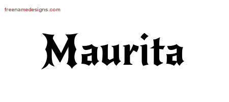 Gothic Name Tattoo Designs Maurita Free Graphic