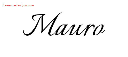 Calligraphic Name Tattoo Designs Mauro Free Graphic
