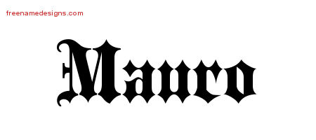 Old English Name Tattoo Designs Mauro Free Lettering