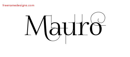 Decorated Name Tattoo Designs Mauro Free Lettering