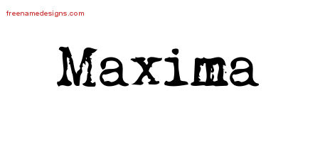Vintage Writer Name Tattoo Designs Maxima Free Lettering