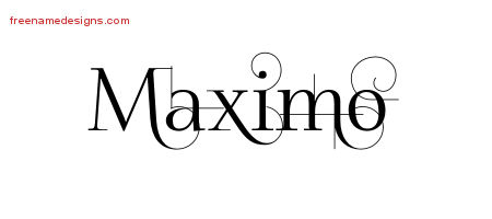 Decorated Name Tattoo Designs Maximo Free Lettering