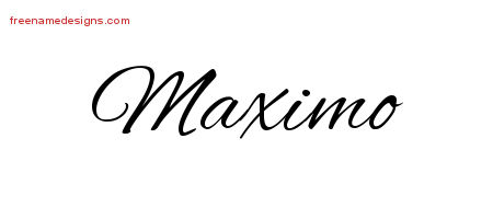 Cursive Name Tattoo Designs Maximo Free Graphic