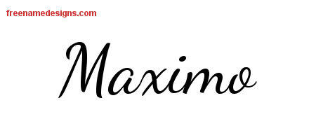 Lively Script Name Tattoo Designs Maximo Free Download