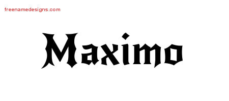 Gothic Name Tattoo Designs Maximo Download Free