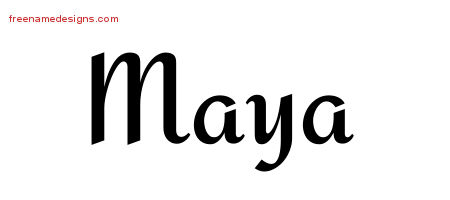 Calligraphic Stylish Name Tattoo Designs Maya Download Free
