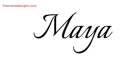Calligraphic Name Tattoo Designs Maya Download Free