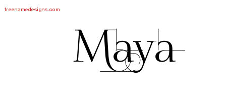 Decorated Name Tattoo Designs Maya Free