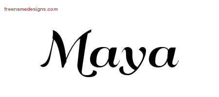 Art Deco Name Tattoo Designs Maya Printable