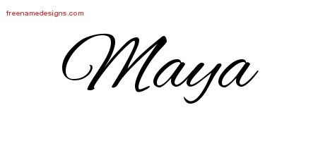 Cursive Name Tattoo Designs Maya Download Free