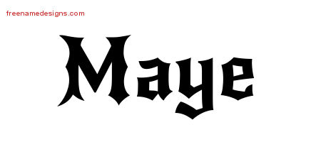 Gothic Name Tattoo Designs Maye Free Graphic