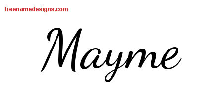 Lively Script Name Tattoo Designs Mayme Free Printout