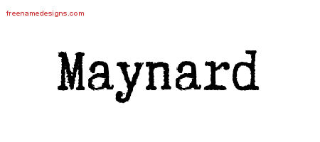Typewriter Name Tattoo Designs Maynard Free Printout