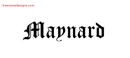 Blackletter Name Tattoo Designs Maynard Printable