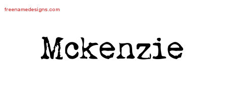 Vintage Writer Name Tattoo Designs Mckenzie Free Lettering