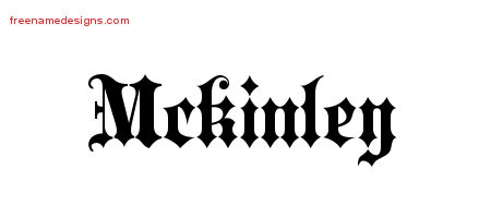 Old English Name Tattoo Designs Mckinley Free Lettering