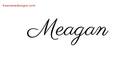 Classic Name Tattoo Designs Meagan Graphic Download