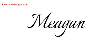 Calligraphic Name Tattoo Designs Meagan Download Free