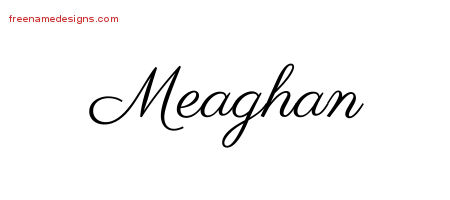Classic Name Tattoo Designs Meaghan Graphic Download