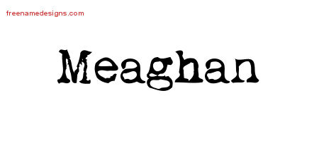 Vintage Writer Name Tattoo Designs Meaghan Free Lettering