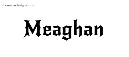 Gothic Name Tattoo Designs Meaghan Free Graphic